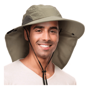 Solaris Outdoor Fishing Hat with Ear Neck Flap Cover Wide Brim Sun Protection Safari Cap